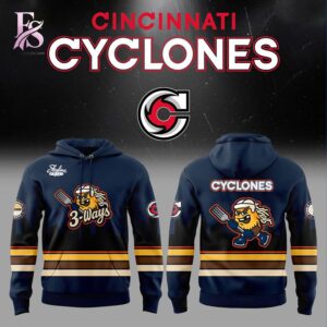 An exclusive team spirit fashion item with vibrant printing and sleek finishing in Cincinnati Cyclones 3 Ways 2026 Hoodie 1