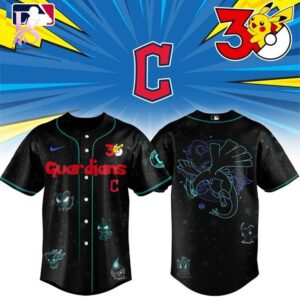 An exclusive team spirit fashion item with vibrant printing and sleek finishing in Cleveland Guardians Pokemon 30th Anniversary 2026 Baseball Jersey 1
