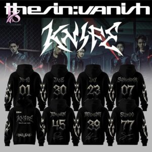 An exclusive team spirit fashion item with vibrant printing and sleek finishing in Enhypen THE SIN VANISH Knife Hoodie 2