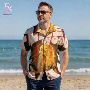 Detailed product photo of Fleetwood Mac Hawaiian Shirt 3 with eye-catching graphics.