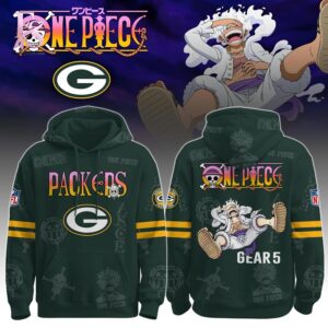 Eye catching apparel design perfect for trend focused outfits in Green Bay Packers Luffy Gear 5 Type Beat Hoodie 1
