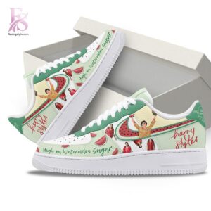 Detailed front view of Harry Styles Air Force Shoes 2 showing vibrant colors and clean finishing.