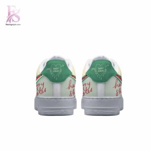Detailed front view of Harry Styles Air Force Shoes 3 showing vibrant colors and clean finishing.