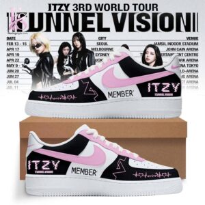 Eye catching apparel design perfect for trend focused outfits in ITZY 3RD WORLD TOUR TUNNEL VISION Nike Air Force 1 1