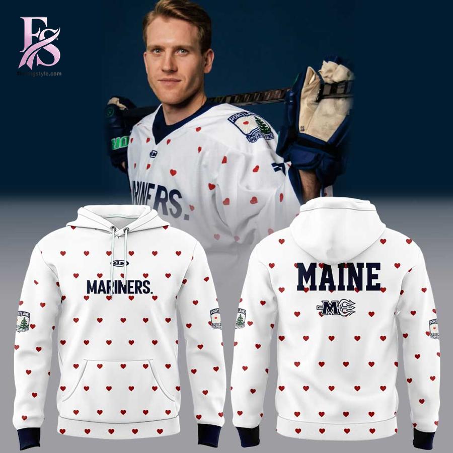 An exclusive team spirit fashion item with vibrant printing and sleek finishing in Maine Mariners Portland Hearts of Pine Hoodie 1