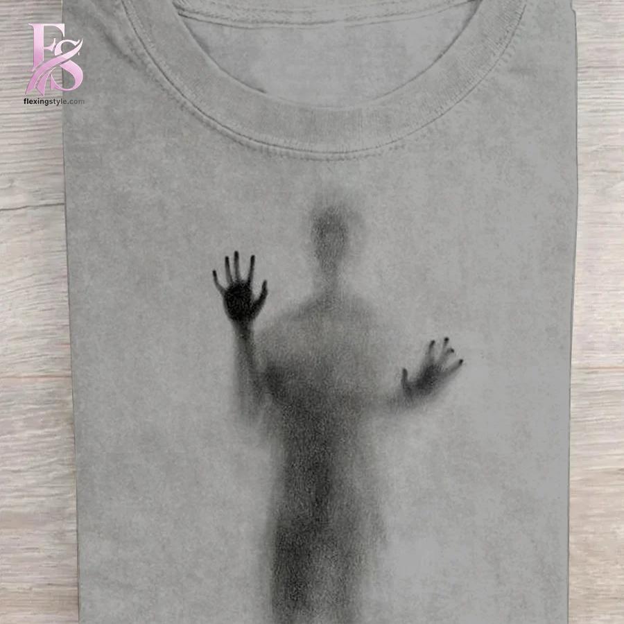 Detailed product photo of Man Lying on Glass T shirt 1 with eye-catching graphics.