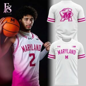 Minimalist fashion apparel designed for casual and streetwear looks shown in Maryland Terrapins Pink Out Shirt 1