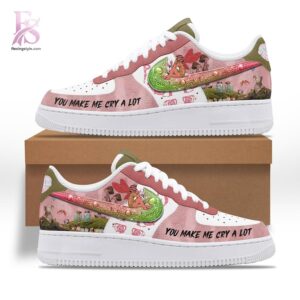 Detailed front view of Melanie Martinez You Make Me Cry A Lot Air Force Shoes 2 showing vibrant colors and clean finishing.