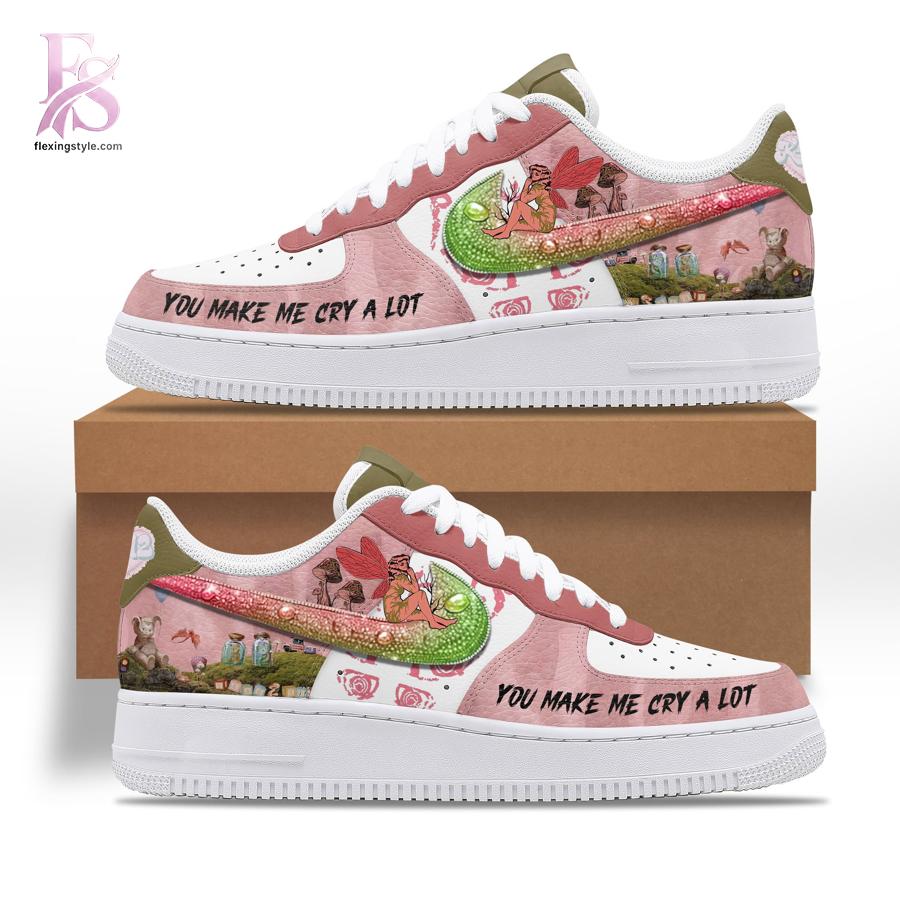 Detailed front view of Melanie Martinez You Make Me Cry A Lot Air Force Shoes 2 showing vibrant colors and clean finishing.