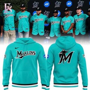 Stylish streetwear outfit featuring modern casual layering in Miami Marlins Uniform Teal Hoodie 1 perfect for everyday fashion looks