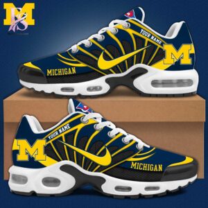 An exclusive team spirit fashion item with vibrant printing and sleek finishing in Michigan Wolverines 2026 TN Air Max Shoes 1