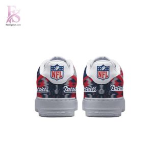 High-quality view of New England Patriots AFC Champions Air Force Shoes 3 featuring a stylish custom design, perfect for everyday wear or street fashion.