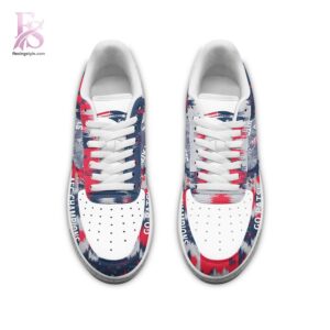 High-quality view of New England Patriots AFC Champions Air Force Shoes 4 featuring a stylish custom design, perfect for everyday wear or street fashion.