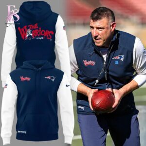 Clear visual showing the style of New England Patriots Warriors Come Out to Play Hoodie 1.