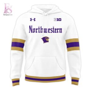 Everyday fashion product image featuring Northwestern Wildcats Basketball White Out Uniform Hoodie 2.