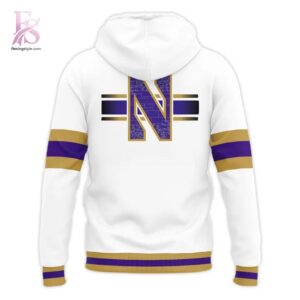 Everyday fashion product image featuring Northwestern Wildcats Basketball White Out Uniform Hoodie 3.