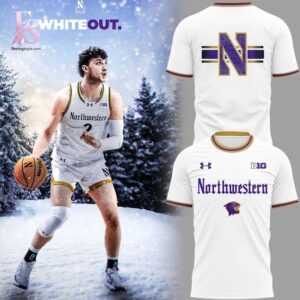 Everyday fashion product image featuring Northwestern Wildcats Basketball White Out Uniform Hoodie 4.