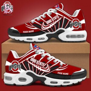 An exclusive team spirit fashion item with vibrant printing and sleek finishing in Ohio State Buckeyes Football Air Max TN Shoes 1