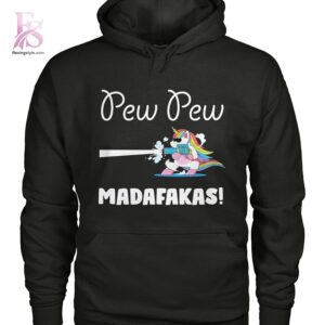 An exclusive team spirit fashion item with vibrant printing and sleek finishing in Pew Pew Madafakas Unicorn Shirt 2