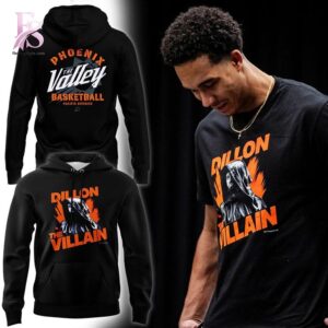 High-quality view of Phoenix Suns Basketball Dillon The Villain Hoodie 1 featuring a stylish custom design, perfect for everyday wear or street fashion.