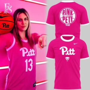 Trendy minimalist fashion piece showcased in Pittsburgh Panthers Pink the Pete Shirt 1 designed for versatile wardrobe styling
