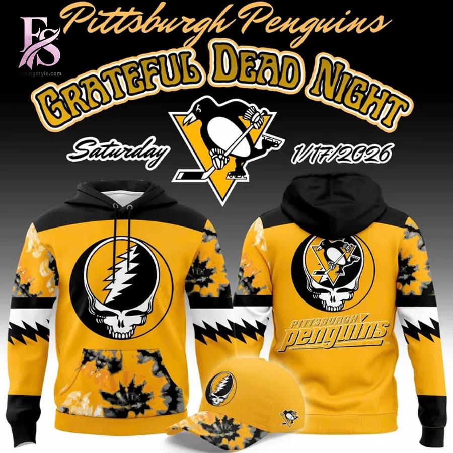 Everyday fashion product image featuring Pittsburgh Penguins 2026 Grateful Dead Hoodie 1.