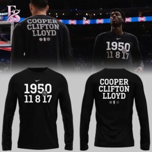 Clear visual showing the style of Portland Trail Blazers Chuck Cooper Clifton Lloyd Long Sleeve Shirt 1.