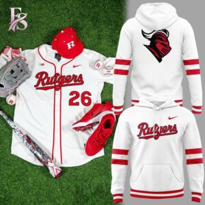 High-quality image of Rutgers Baseball Scarlet Wordmark Uniform Hoodie 1 with vibrant colors and sharp details.