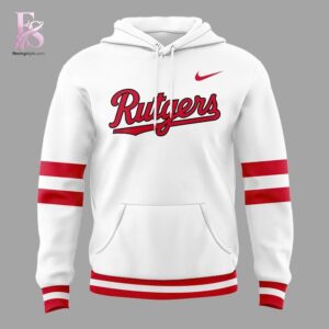 High-quality image of Rutgers Baseball Scarlet Wordmark Uniform Hoodie 2 with vibrant colors and sharp details.
