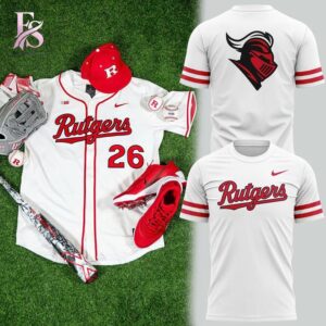 High-quality image of Rutgers Baseball Scarlet Wordmark Uniform Hoodie 4 with vibrant colors and sharp details.