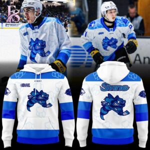 Eye catching apparel design perfect for trend focused outfits in Sarnia Sting Lions night at the Hive Shirt 2