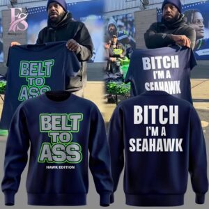 Trendy minimalist fashion piece showcased in Seattle Seahawks Belt to Ass Bitch I m A Seahawks Hoodie 2 designed for versatile wardrobe styling