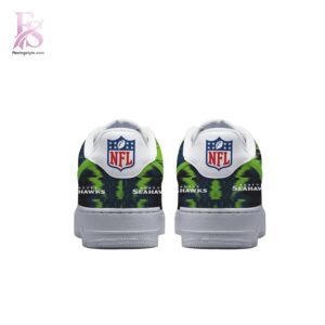 High-quality view of Seattle Seahawks NFC Champions Air Force Shoes 3 featuring a stylish custom design, perfect for everyday wear or street fashion.