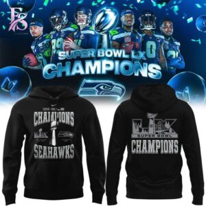 Detailed product photo of Seattle Seahawks Super Bowl LX Champions Hoodie 1 1 with eye-catching graphics.