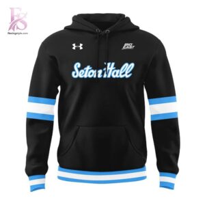 High-quality view of Seton Hall Basketball Dark Mode Uniform Hoodie 2 featuring a stylish custom design, perfect for everyday wear or street fashion.