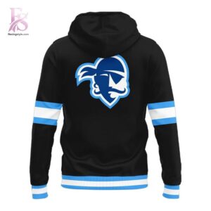 High-quality view of Seton Hall Basketball Dark Mode Uniform Hoodie 3 featuring a stylish custom design, perfect for everyday wear or street fashion.