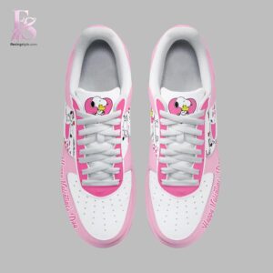 Detailed front view of Snoopy Happy Valentines Day Air Force Shoes 2 showing vibrant colors and clean finishing.
