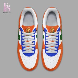 Detailed front view of Son Goku Dragon Ball Air Force Shoes 2 showing vibrant colors and clean finishing.