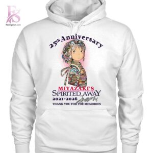 Stylish streetwear outfit featuring modern casual layering in Spirited Away 25th anniversary Shirt 2 perfect for everyday fashion looks