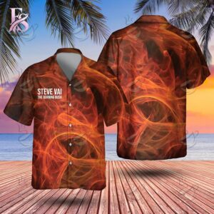 Trendy minimalist fashion piece showcased in Steve Vai The Burning Bush Hawaiian Shirt 1 designed for versatile wardrobe styling