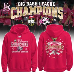 Minimalist fashion apparel designed for casual and streetwear looks shown in Sydney Sixers Special BBL Champions 2026 Hoodie 1