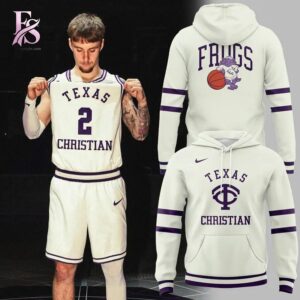 Stylish streetwear outfit featuring modern casual layering in TCU Basketball 86 Throwback Texas Christian Hoodie 1 perfect for everyday fashion looks