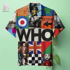 Trendy minimalist fashion piece showcased in The Who Hawaiian Shirt 1 designed for versatile wardrobe styling