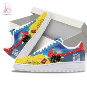 Detailed front view of The Wizard of Oz 2026 Air Force Shoes 3 showing vibrant colors and clean finishing.