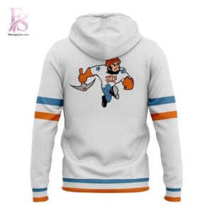 High-quality view of UTEP Miners Basketball Los Mineros Uniform Hoodie 3 featuring a stylish custom design, perfect for everyday wear or street fashion.