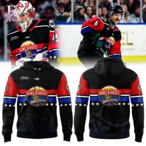 Detailed product photo of Utah Grizzlies Guns n Hoses Hockey Hoodie 1 with eye-catching graphics.