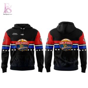 Detailed product photo of Utah Grizzlies Guns n Hoses Hockey Hoodie 2 with eye-catching graphics.