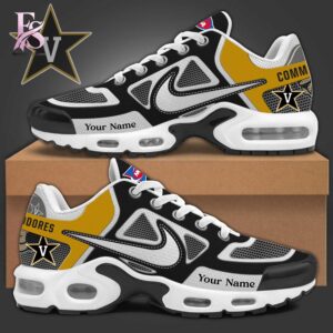 An exclusive team spirit fashion item with vibrant printing and sleek finishing in Vanderbilt Commodores football Air Max TN Shoes 1