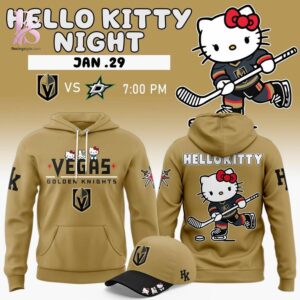 Everyday fashion product image featuring Vegas Golden Knights x Hello Kitty Night 2026 Hoodie 1.