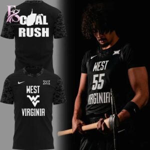 Clear visual showing the style of West Virginia Mountaineers Basketball Coal Rush Uniform Hoodie 4.